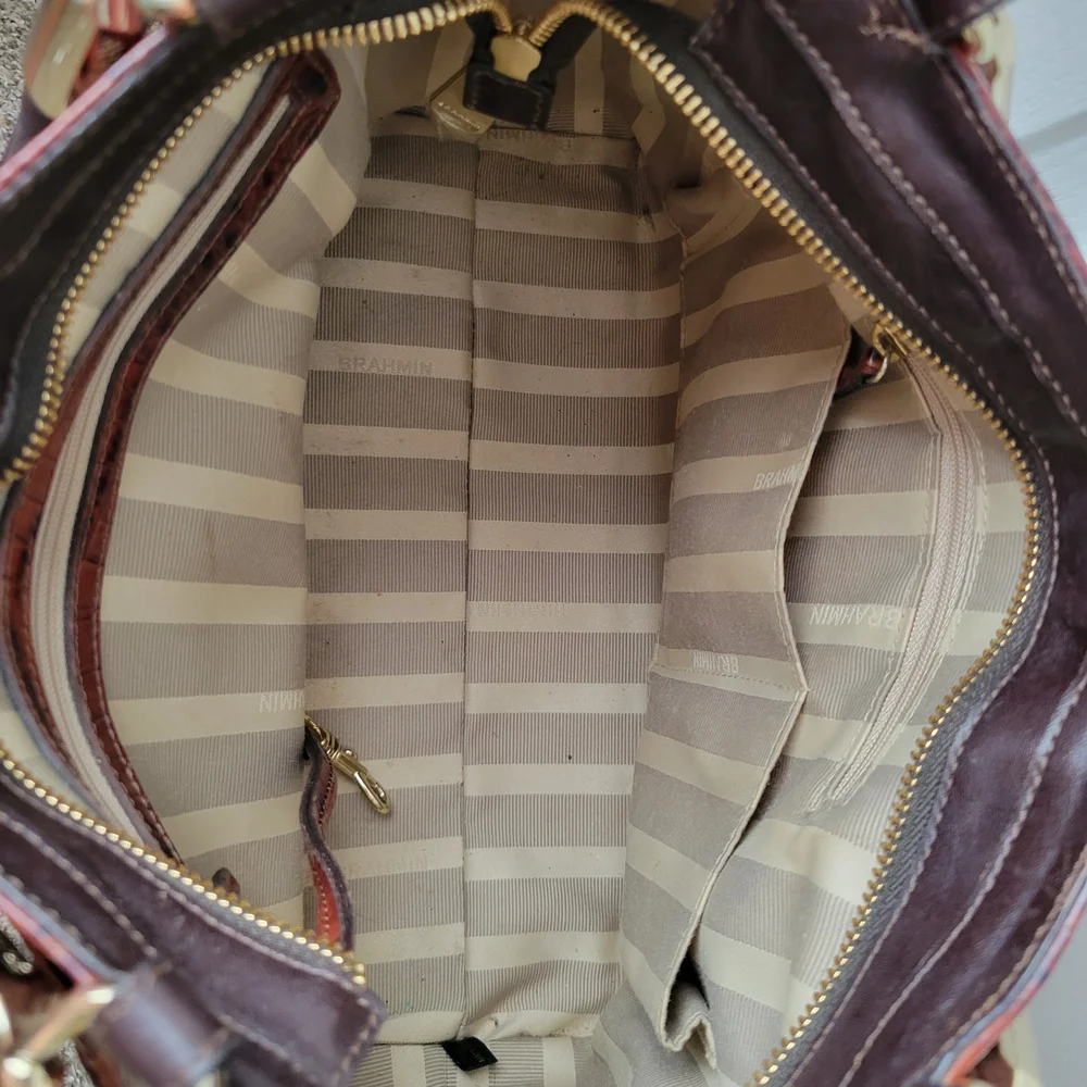 Brahmin RUBY PECAN AZUMA Satchel Shoulder Bag Crossbody - Picture 7 of 8
